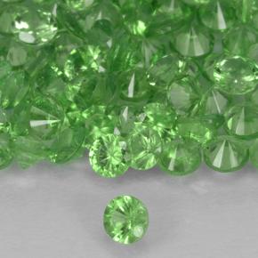 Granate tsavorita Verde vivo natural de 0.06 ct, Redondo, VS