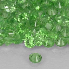 Granate tsavorita Verde vivo natural de 0.06 ct, Redondo, VS