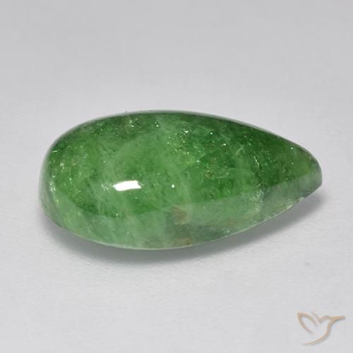 Granate tsavorita Verde medio natural de 7.32 ct, En forma de pera, Translúcido