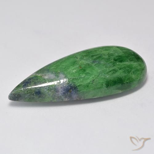 Granate tsavorita Verde oscuro natural de 29.23 ct, En forma de pera, Opaco