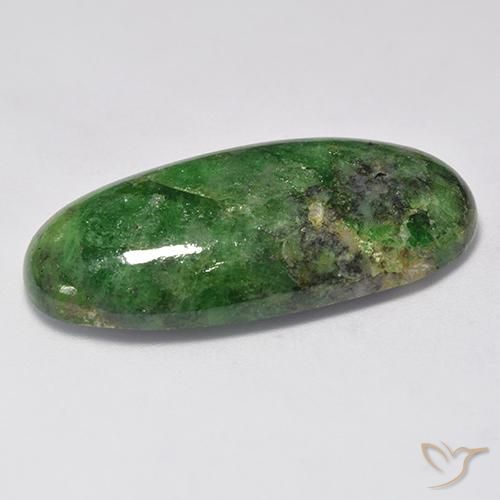 Granate tsavorita Verde oscuro natural de 33.54 ct, Ovalada, Opaco