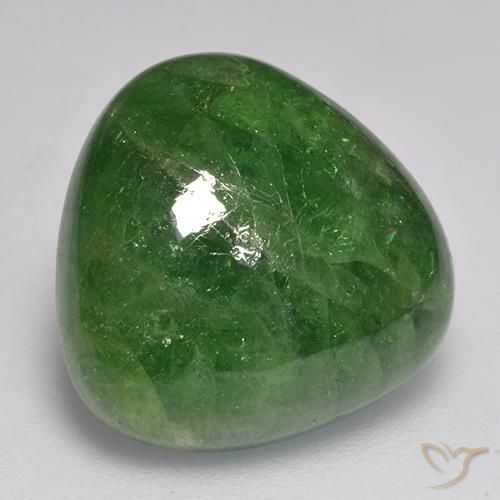 Granate tsavorita Verde oscuro medio natural de 15.24 ct, Trillón, Translúcido