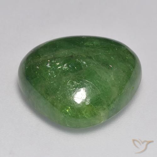 Granate tsavorita Verde oscuro medio natural de 15.24 ct, Trillón, Translúcido