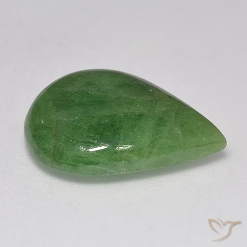 Granate tsavorita Verde medio natural de 9.99 ct, En forma de pera, Translúcido
