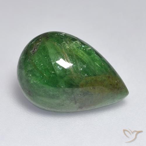 Granate tsavorita Verde bosque natural de 8.71 ct, En forma de pera, Opaco