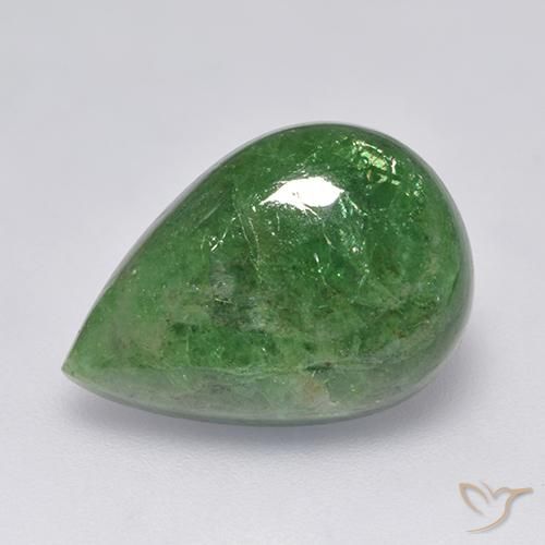 Granate tsavorita Verde cromo natural de 10.68 ct, En forma de pera, Translúcido