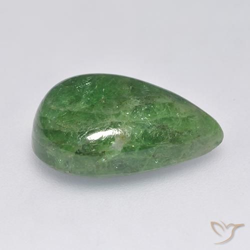 Granate tsavorita Verde cromo natural de 10.68 ct, En forma de pera, Translúcido