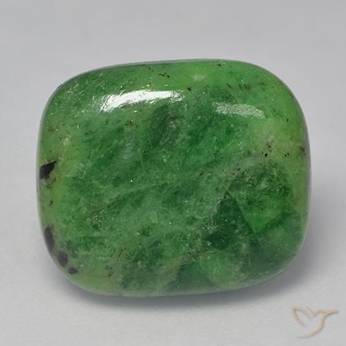 Granate tsavorita Verde cromo natural de 8.75 ct, Forma Cojín, Translúcido