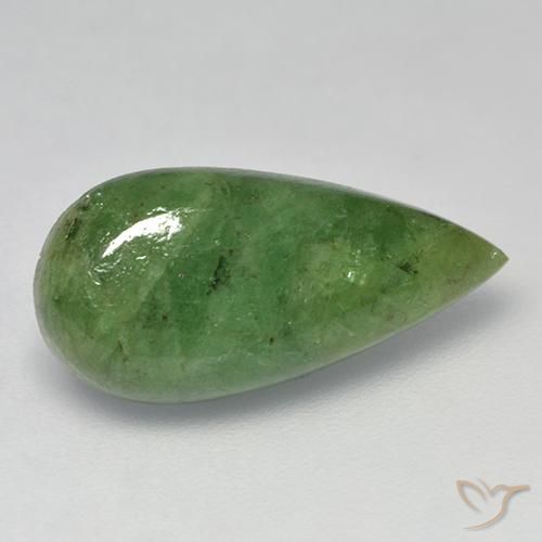 Granate tsavorita Verde medio natural de 6.64 ct, En forma de pera, Translúcido