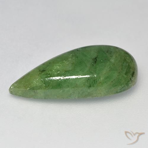 Granate tsavorita Verde medio natural de 6.64 ct, En forma de pera, Translúcido