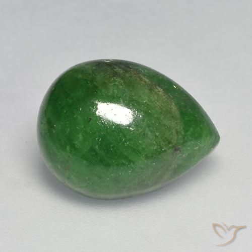 Granate tsavorita Verde bosque natural de 6.73 ct, En forma de pera, Translúcido
