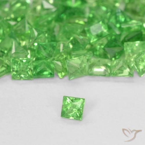 0.07ct Natural Verde vivo Granate Tsavorita, Cuadrado, SI