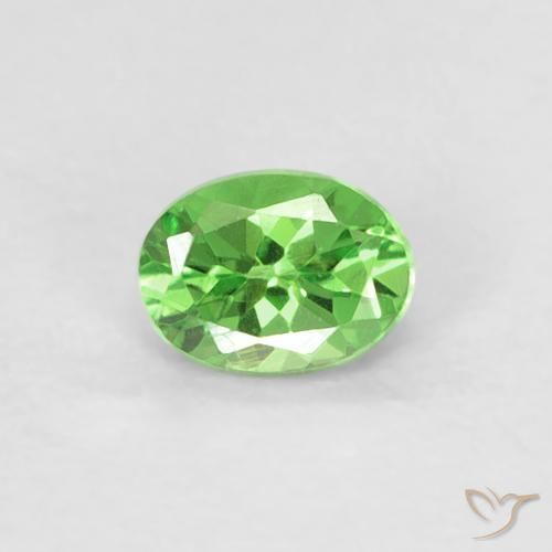 0.22ct Natural Verde vivo Granate Tsavorita, Ovalada, VVS