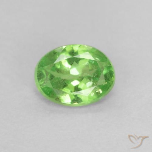 Granate tsavorita verde natural de 0,20 ct, corte óvalo, VS