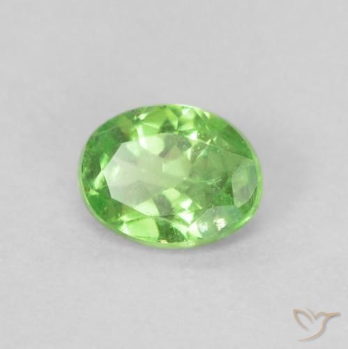 Granate tsavorita verde natural de 0,20 ct, corte óvalo, VS