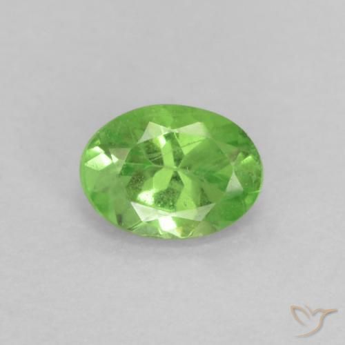 Granate tsavorita verde natural de 0,20 ct, corte óvalo, VS