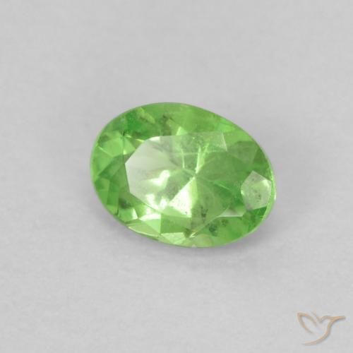Granate tsavorita verde natural de 0,20 ct, corte óvalo, VS