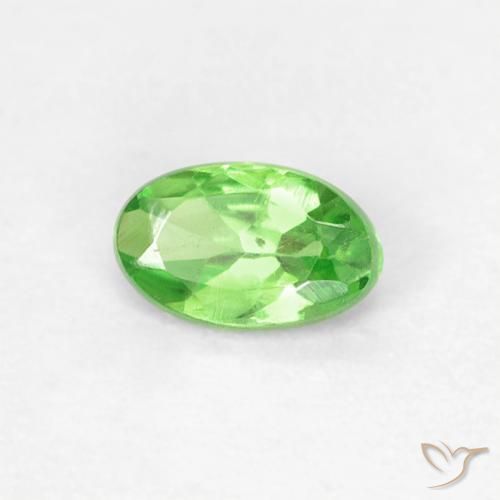 Granate tsavorita verde natural de 0,28 ct, corte óvalo, VVS