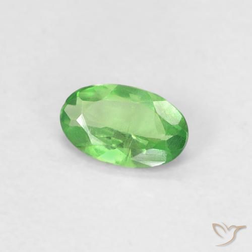 Granate tsavorita Verde vivo natural de 0.26 ct, Ovalada, VVS-VS