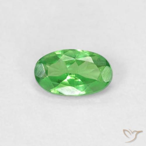 0.26ct Natural Verde vivo Granate Tsavorita, Ovalada, VVS-VS
