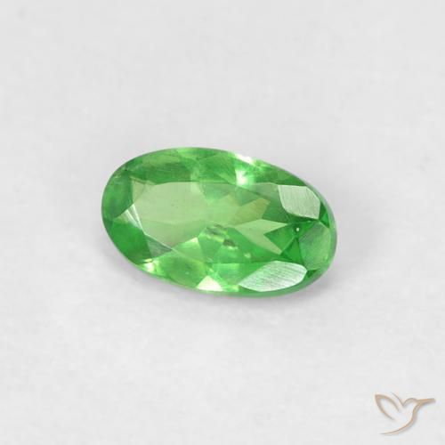 Granate tsavorita Verde vivo natural de 0.26 ct, Ovalada, VVS-VS