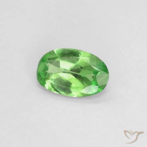 Granate tsavorita Verde claro natural de 0.21 ct, Ovalada, VVS