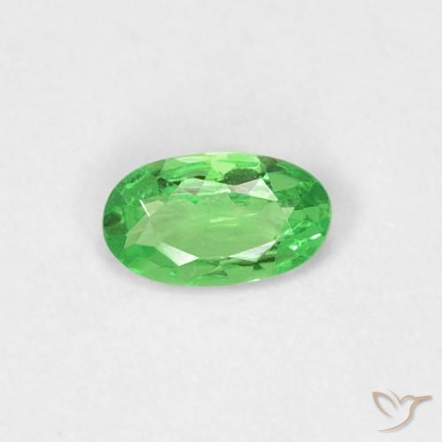 Granate tsavorita verde natural de 0,20 ct, corte óvalo, VVS
