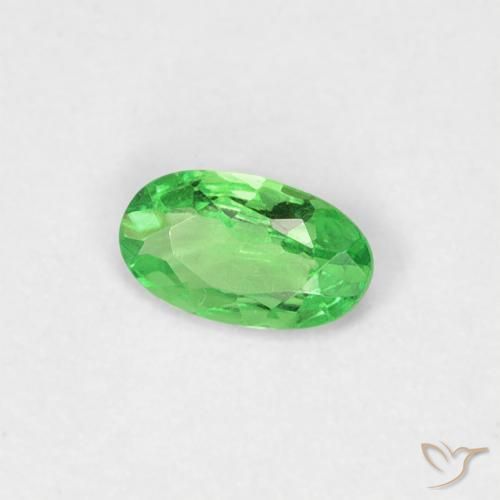 Granate tsavorita verde natural de 0,20 ct, corte óvalo, VVS