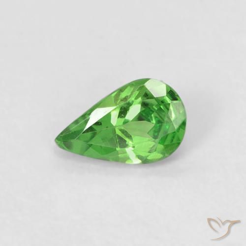 granate tsavorita Verde vivo natural de 0.26 ct, En forma de pera, VS