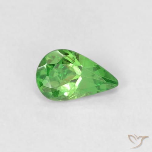 granate tsavorita Verde vivo natural de 0.26 ct, En forma de pera, VS