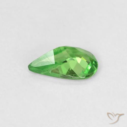 granate tsavorita Verde vivo natural de 0.26 ct, En forma de pera, VS