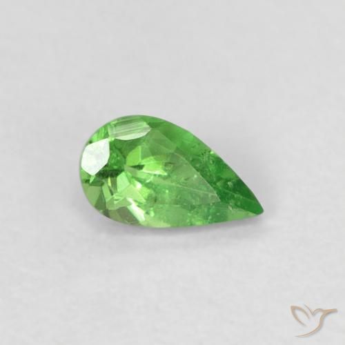 Granate tsavorita Verde vivo natural de 0.24 ct, En forma de pera, VS