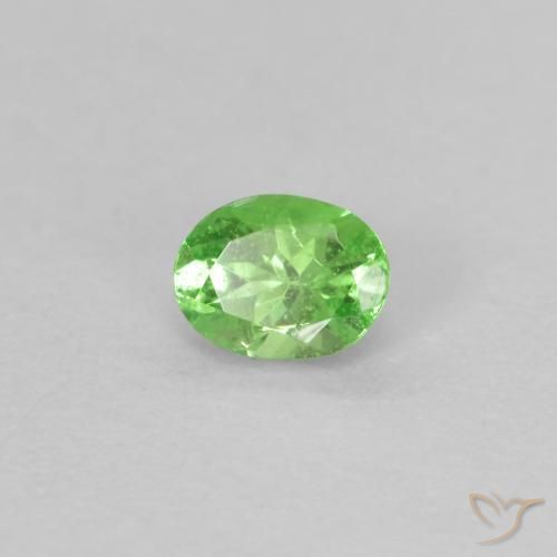 Granate tsavorita Verde vivo natural de 0.18 ct, Ovalada, VS