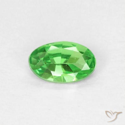 Granate tsavorita verde natural de 0,22 ct, corte óvalo, VVS