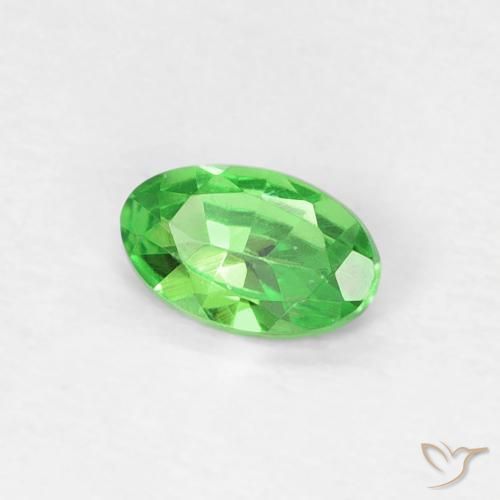 Granate tsavorita verde natural de 0,22 ct, corte óvalo, VVS