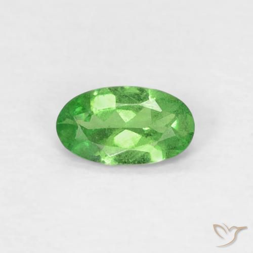 Granate tsavorita verde natural de 0,22 ct, corte óvalo, VS