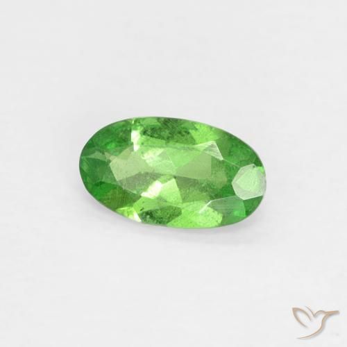 Granate tsavorita verde natural de 0,22 ct, corte óvalo, VS
