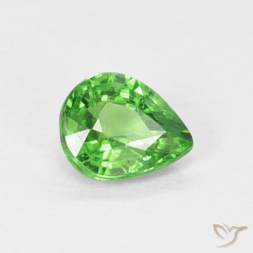 Granate tsavorita Verde eléctrico natural de 0.79 ct, En forma de pera, VS
