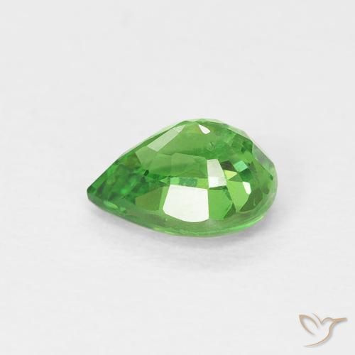 Granate tsavorita Verde eléctrico natural de 0.79 ct, En forma de pera, VS