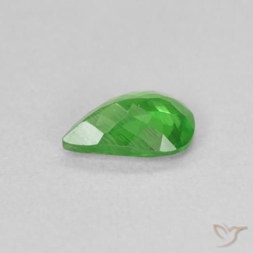 Granate tsavorita Verde medio natural de 0.78 ct, En forma de pera, SI