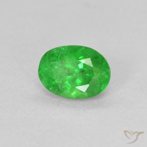 Granate tsavorita Verde eléctrico natural de 0.98 ct, Ovalada, SI
