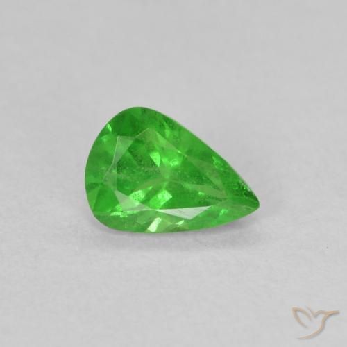 0.69ct Natural Verde eléctrico Granate Tsavorita, En forma de pera, VS-SI