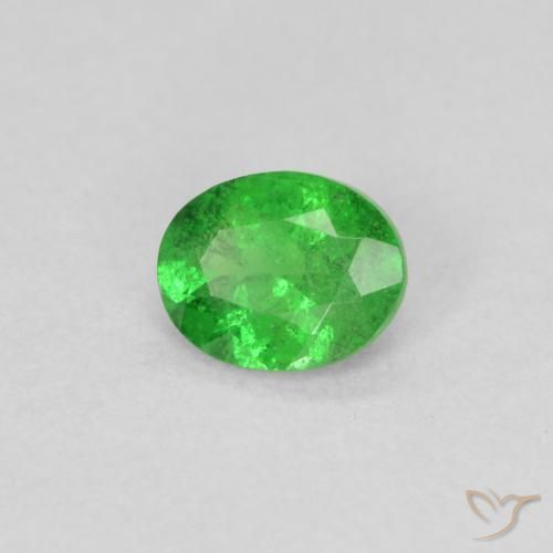 Granate tsavorita Verde medio natural de 0.74 ct, Ovalada, VS-SI