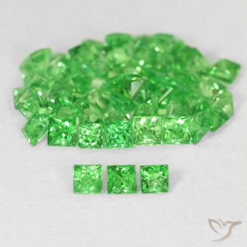 2.13ctw Natural Verde vivo Granate tsavorita, Cuadrado, VS