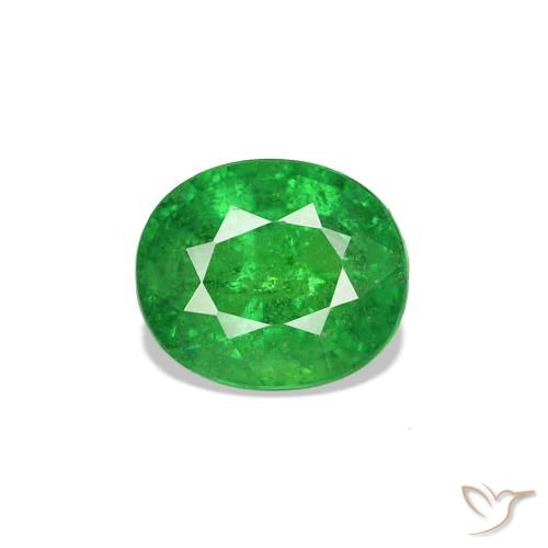 Granate tsavorita Verde claro natural de 0.79 ct, Ovalada, SI