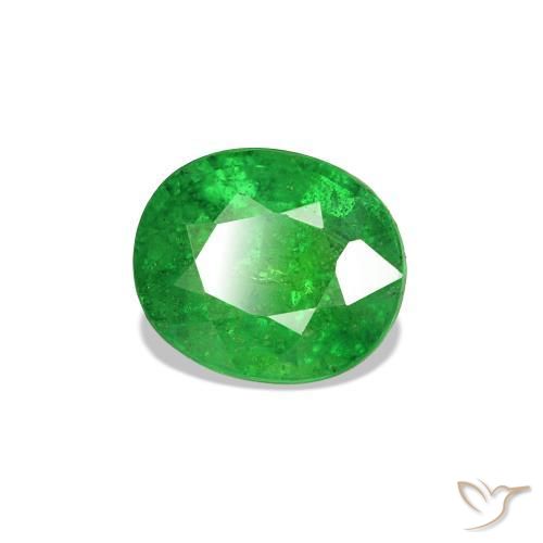 Granate tsavorita Verde claro natural de 0.79 ct, Ovalada, SI