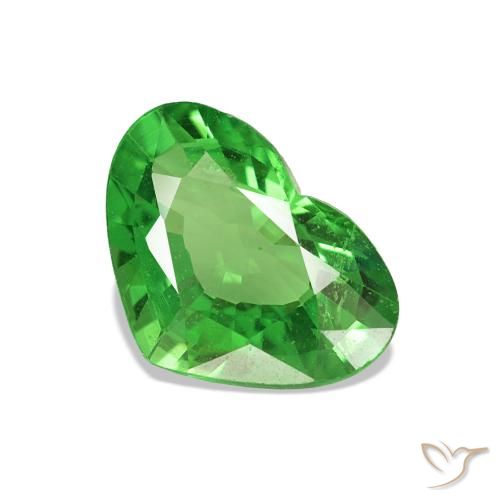 Granate tsavorita Verde claro natural de 1.44 ct, Forma de corazón, VVS-VS