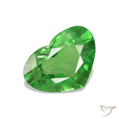 Granate tsavorita Verde claro natural de 1.44 ct, Forma de corazón, VVS-VS