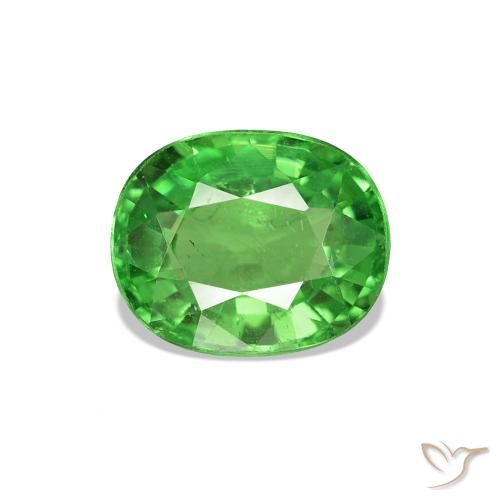 Granate tsavorita Verde medio natural de 1.38 ct, Corte Óvalo, VS