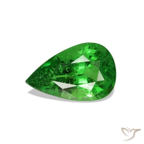 Granate tsavorita Verde claro natural de 1.10 ct, En forma de pera, VS